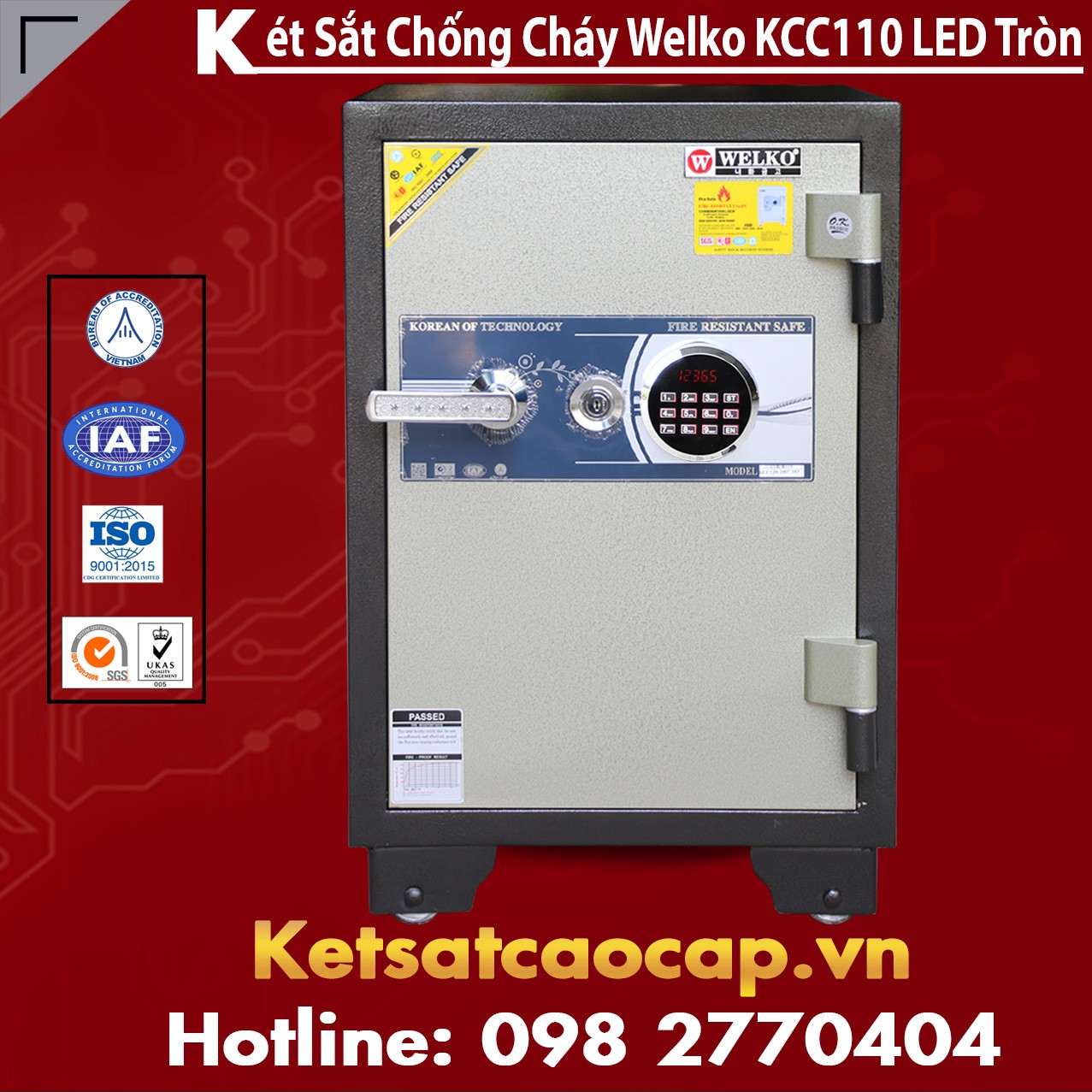 Két Sắt Chống Trộm KCC110 - Led Tròn