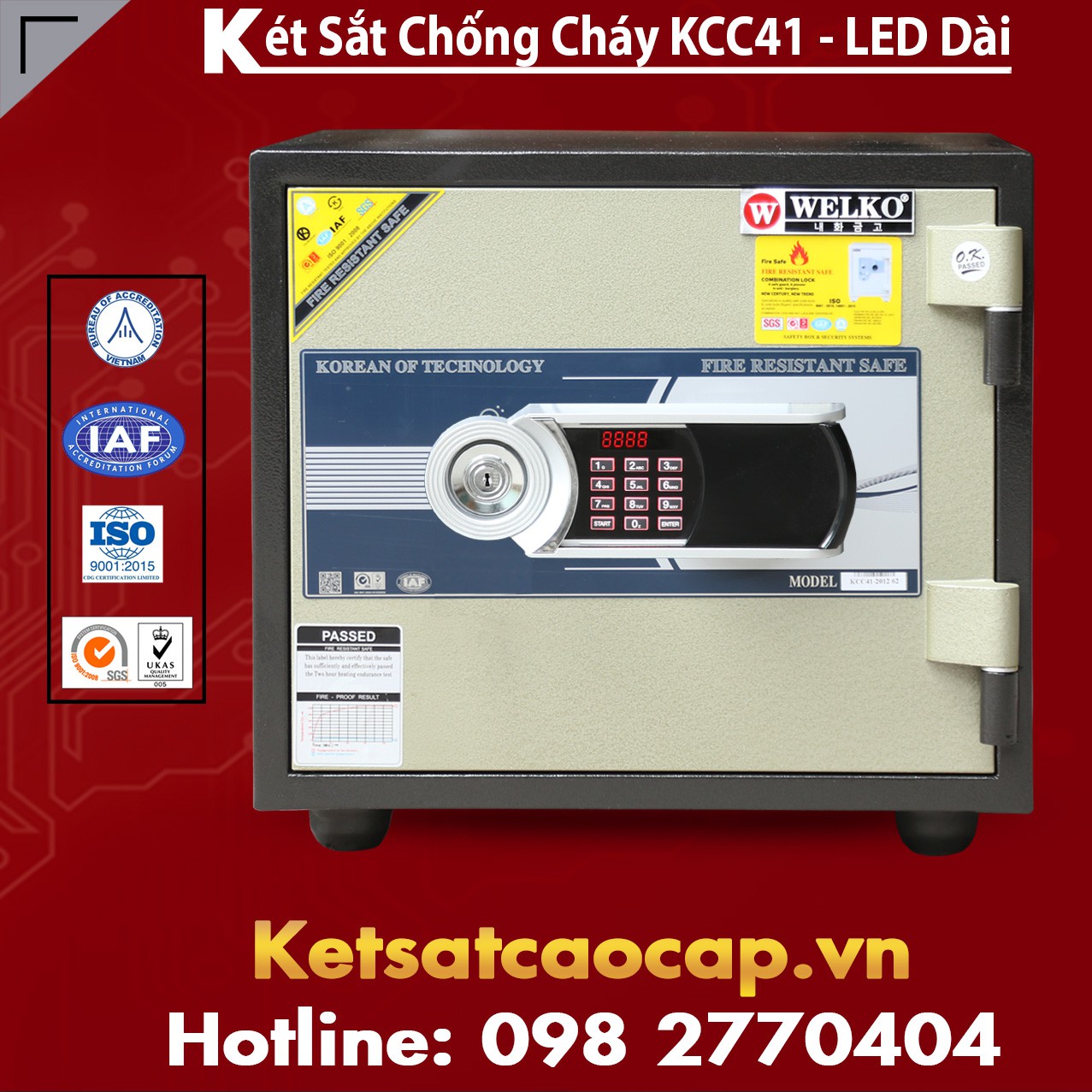 Két Sắt Trường Học WELKO KCC41 - Led Dài