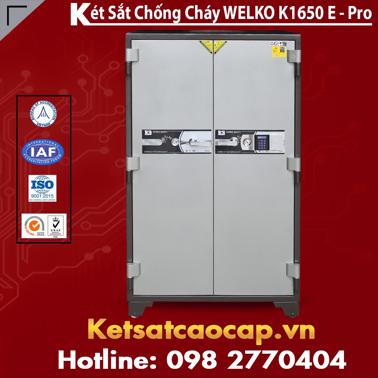 Két Sắt Chống Cháy Welko K1650 E Silver - Pro