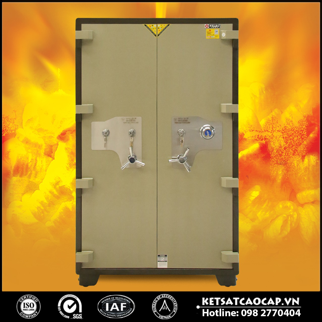 Két Sắt Tiệm Vàng NSA 1650 DK 2 Cửa