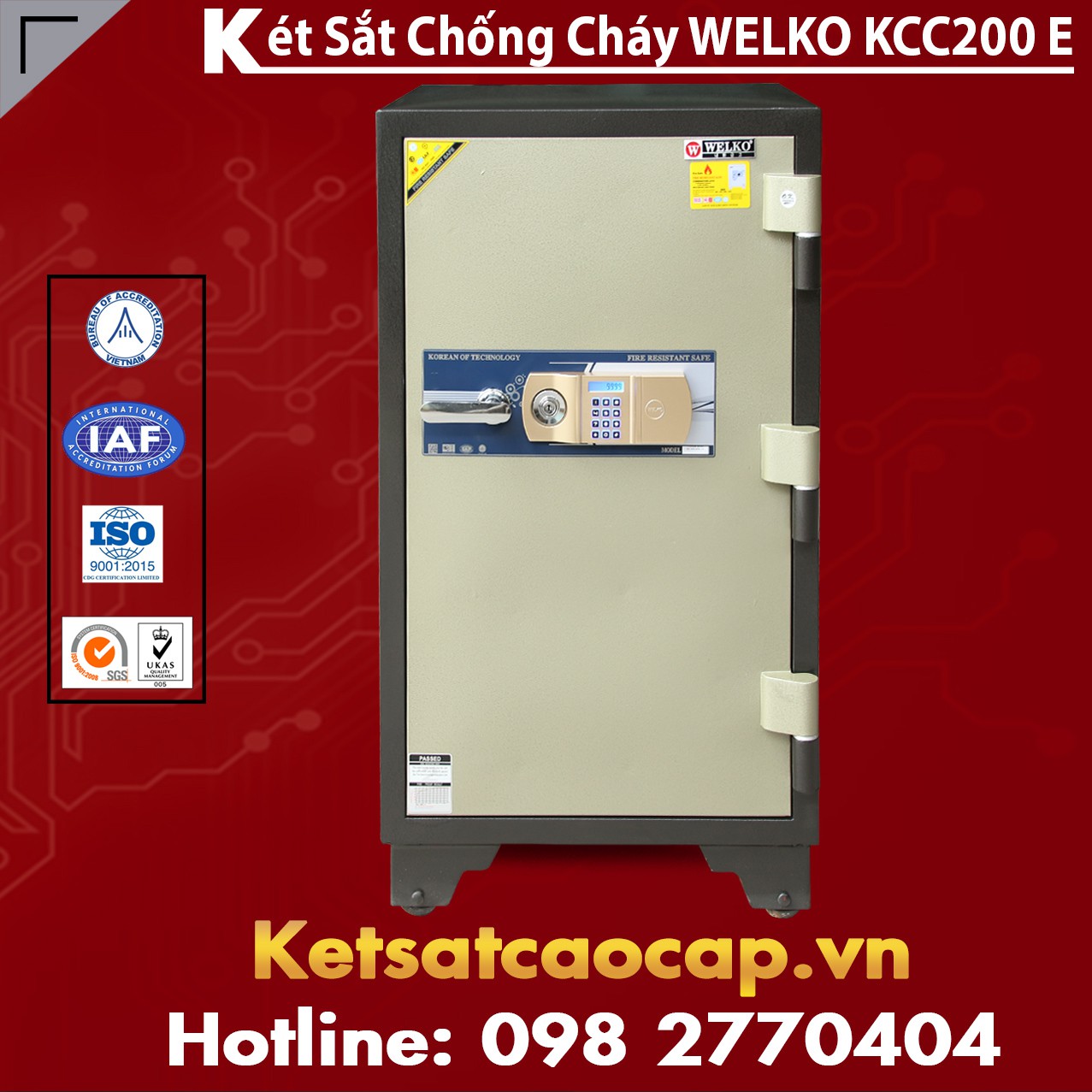 Két Sắt Chống Cháy KCC200 E - GOLD